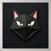 Slanke Ninja zwarte kat minimalistische kunst Poster (Voorkant)