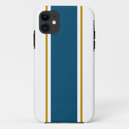 Slanke oceaan Blauwgroen bruine race strepen op wi Case-Mate iPhone Case