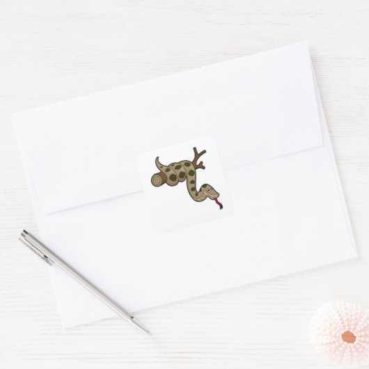 Slanke op Branch Vierkante Sticker (Envelop)