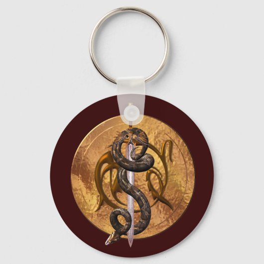 Slanke op een zwaard sleutelhanger (Voorkant)