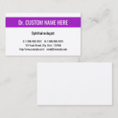 Slanke Ophthalmoloog-profielkaart Visitekaartje (Voorkant / Achterkant)