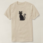 Slanke Oranje-Eyed Black Cat Halloween T-shirt (Design voorkant)