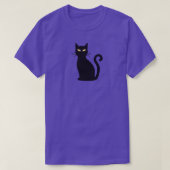Slanke Oranje-Eyed Black Cat Halloween T-shirt (Design voorkant)