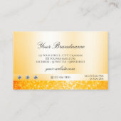 Slanke Oranje Sparkle Glitter Diamonds met Logo Visitekaartje (Achterkant)