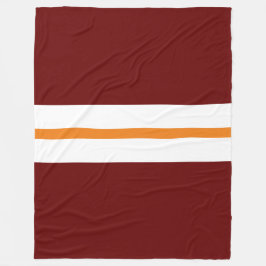 Slanke Oranje witte racestrepen op Deep Red Fleece Deken