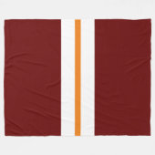 Slanke Oranje witte racestrepen op Deep Red Fleece Deken (Voorkant (Horizontaal))