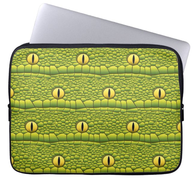 Slanke-over-reptielogen en huidpatroon laptop sleeve (Voorkant)