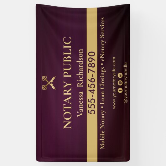 Slanke Paarse gouden notaris Zakelijk Marketing Ev Spandoek (Verticaal)