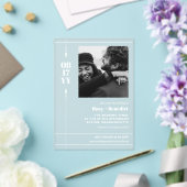 Slanke Pijlen Vetgedrukte Datum Foto Informele bru Acryl Uitnodigingen (Insitu (Huwelijk))