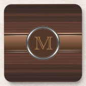 Slanke Professional Brown Stripes Monogram Onderzetter (Voorkant)