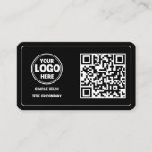Slanke QR Code Business Logo: Zwart Modern Visitekaartje (Voorkant)