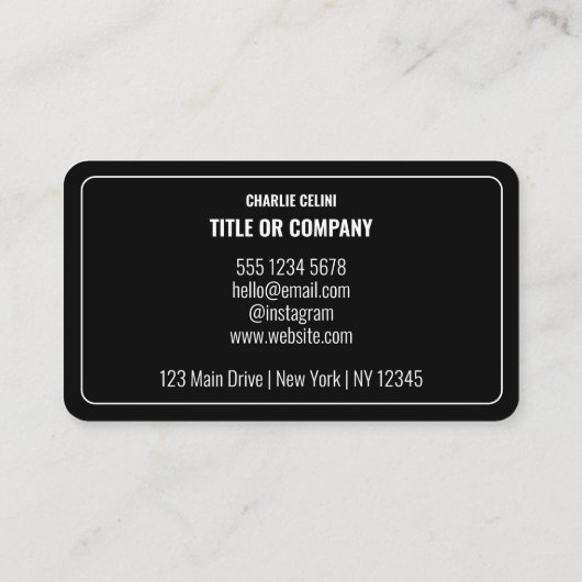 Slanke QR Code Business Logo: Zwart Modern Visitekaartje (Achterkant)