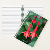 Slanke Rode Fuchsia Bloemen Bloemstuk Notitieboek (Binnen)