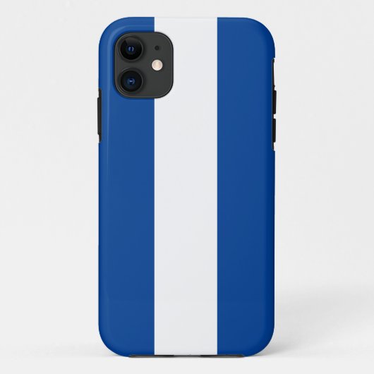 Slanke Royal Blue White nautische zeilstrepen Case-Mate iPhone Case (Achterkant)