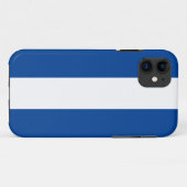 Slanke Royal Blue White nautische zeilstrepen Case-Mate iPhone Case (Achterkant (horizontaal))