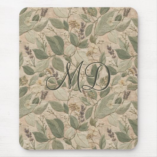 Slanke Salie Botanisch Bloemmotief Muismat (Voorkant)