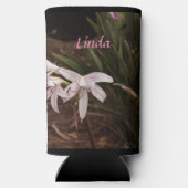 Slanke Seltzer Koelbox met Witte Roze Lelies Seltzer Blikjeskoeler (Achterkant)