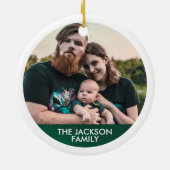 Slanke sneeuwvlokken in de nacht met foto's keramisch ornament (Achterkant)