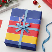 Slanke, stijlvolle rood blauwe gele en zilveren st cadeaupapier