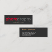 Slanke unieke Grijsrode Fotograaf Mini Visitekaartje (Voorkant / Achterkant)