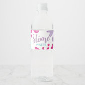 Slanke verjaardagsfeestje waterfles etiketten roze (Voorkant)