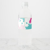 Slanke verjaardagsfeestje waterfles etiketten roze (Achterkant)