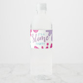 Slanke verjaardagsfeestje waterfles etiketten roze (Voorkant)