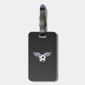 Slanke Voetballen vleugels Bagagelabel (Achterkant verticaal)