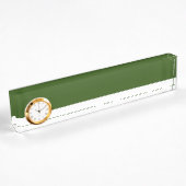 Slanke Winter Bos Groen Wit Kleur Block Clock Naambordje