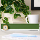 Slanke Winter Bos Groen Wit Kleur Block Clock Naambordje