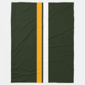 Slanke witte gele middelste strepen op bosgroen fleece deken (Voorkant)