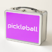 Slanke witte PICKLEBALL op helder tropisch roze (Voorkant)