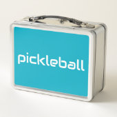 Slanke witte PICKLEBALL tekst op vet Azure Blue (Achterkant)