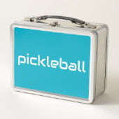 Slanke witte PICKLEBALL tekst op vet Azure Blue (Voorkant)