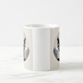 Slanke wolf silhouet zwart grijs minimalist koffiemok (Center)