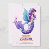 Slanke zeemeermin onder het Zee Verjaardag Kaart (Voorkant)