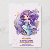 Slanke zeemeermin onder het Zee Verjaardag Kaart (Voorkant)