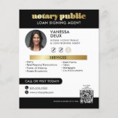 Slanke zwart en goud notaris QR Code Foto Flyer (Voorkant)
