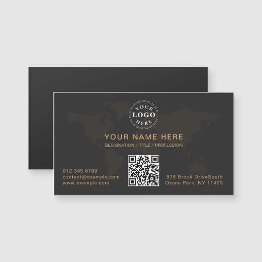 Slanke zwart gouden magnetische Kaart gepersonalis (Voorkant / Achterkant)