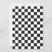 Slanke zwart-wit Glitter Checkerboard bruiloft Kaart (Achterkant)