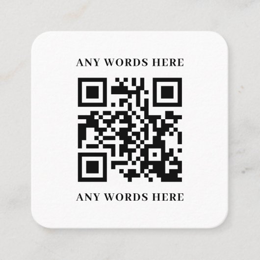 Slanke zwarte aangepaste QR-code met Logo Vierkante Visitekaartje (Voorkant)
