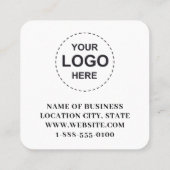 Slanke zwarte aangepaste QR-code met Logo Vierkante Visitekaartje (Achterkant)