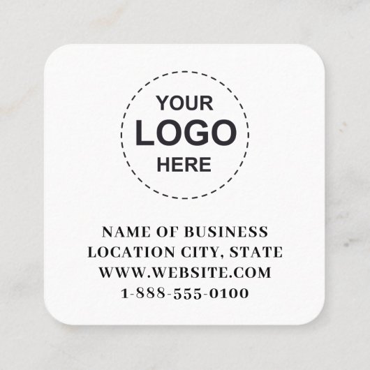 Slanke zwarte aangepaste QR-code met Logo Vierkante Visitekaartje (Achterkant)