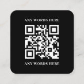 Slanke zwarte aangepaste QR-code met Logo Vierkante Visitekaartje (Voorkant)