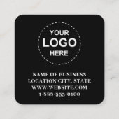 Slanke zwarte aangepaste QR-code met Logo Vierkante Visitekaartje (Achterkant)