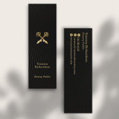 Slanke zwarte en gouden pennen Luxe Notaris Publie Mini Visitekaartje