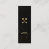 Slanke zwarte en gouden pennen Luxe Notaris Publie Mini Visitekaartje (Voorkant)