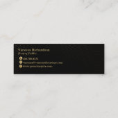 Slanke zwarte en gouden pennen Luxe Notaris Publie Mini Visitekaartje (Achterkant)
