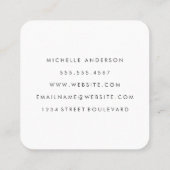 Slanke zwarte gekruiste kam en marmer vierkante visitekaartje (Achterkant)