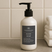 Slanke zwarte gepersonaliseerde Monogram Hand zeep Voedselcontainer Etiket